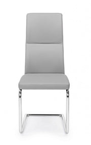 Silla gris claro en ecopiel THELMA 44x58x h104 cm