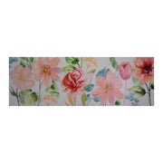 Cuadro pintado flores rosas cm50x150x3