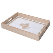 Bandeja rectangular de madera blanca cm35x25h4,5