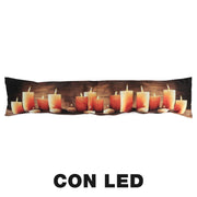Vela led marrón tela burlete cm20x90