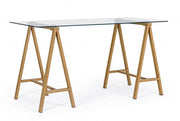Escritorio moderno Alchimia con tapa de cristal 140x70x76h cm