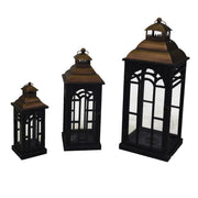 Farol madera metal negro cuadrado 1-3 cm31,5x31,5h81