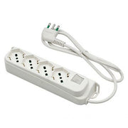 Regleta Fanton con interruptor y 6 salidas, enchufe 2P+T 16A, color blanco.
