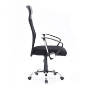 Silla de oficina Reverso2 en ecopiel con respaldo de malla negro 64x66x100 cm