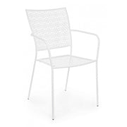 Silla de exterior Jodie blanca con reposabrazos