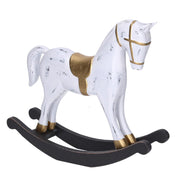 Caballo balancín de madera blanco cm42x8h31