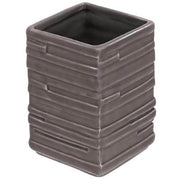 Vaso Cepillo Dientes Baño Cerámica Gris Mod. Brik
