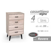 4 cajones Cajas de cajones con pies elevados 60 x 40 x 99 H CM