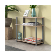 Mueble TV con 3 baldas en roble Sonoma y aluminio 60x29,5xh.57,3 cm