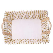 Cesta de mimbre blanca rectangular cm46x36h13