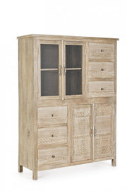 Mueble Mayra de 4 puertas y 6 cajones en madera natural