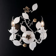 Aplique dos luces de hierro Shabby White con acabado Tortora Ivory 36x h38 cm