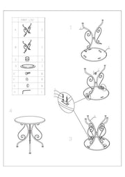 Antigua mesa redonda de metal antracita oscuro cm 70