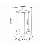 Elos mesa de centro de diseño roble roble panel antracita 25x25x60h izquierda