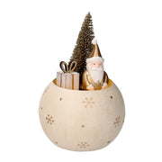 Papá Noel de metal dentro de bola dorada cm ø11h17