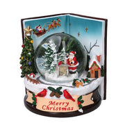 Libro de bola de cristal de resina led con música cm14x14h16,5