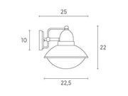 Aplique inferior E27 línea itaca corten