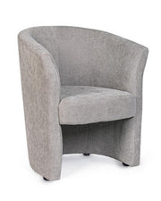 Sillón en madera y tela gris claro BELICE 64,5x63x h76 cm