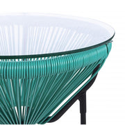 Mesita Parker Atol con tapa de cristal D50 cm