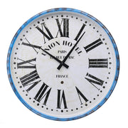 Reloj redondo metal blanco azul cmø39x6