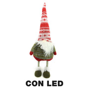 Gnomo de tela con led rojo cm18x15h55