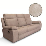 Sofá Milano 3 plazas 2 sillones reclinables manual beige