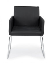 Silla con reposabrazos en símil piel Negro SIXTY 60x54x h80.5 cm
