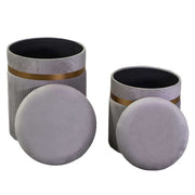 Puff terciopelo 1-2 gris claro cm ø39h49