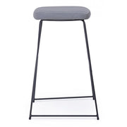 Taburete de bar en acero y terciopelo Gris KINSLEY 40x46 h76 cm