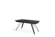 Mesa extensible negro mate 90 cm x 160-240 cm H. 76 cm