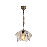 Lámpara colgante Volga MDL3781 oro antiguo y cristal ahumado