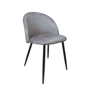 Silla de Tela Gris con Patas de Metal Negro 78x47x57 cm