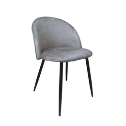 Silla de Tela Gris con Patas de Metal Negro 78x47x57 cm