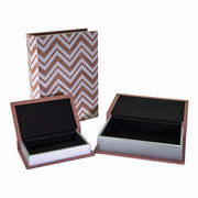 Caja libro símil piel marrón 1-3 cm26x35h8