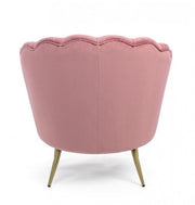 Sillón retro de terciopelo rosa pavo real cm 80 x 76 x 84 h