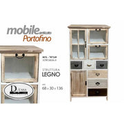 Mobile Showcase Sala de estar alta Cocina antigua 68 x 30 x 136 H CM
