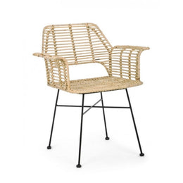 Silla Tunas con reposabrazos en fibra natural