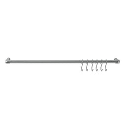 Barra cromada 60 cm + 6 ganchos cromados en forma de S Lonardo