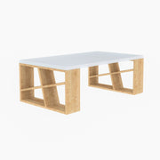 Mesa de centro rectangular Honey con tablero blanco y patas de roble L 105 x P 60 x A 40 cm