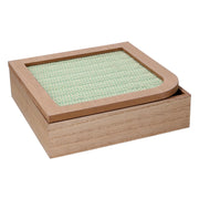 Caja de té de madera marrón cuadrada cm20x20h6