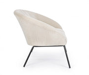 Sofá Aiko Velvet acero terciopelo blanco 142 x 80 x 75 cm