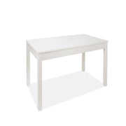 Mesa de comedor extensible blanca íntegramente en madera de melamina 90x160-240 cm