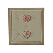 Porta notas de madera con tela roja cuadrada cm47x47x7