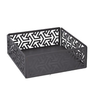 Servilletero cuadrado flechas gris oscuro metal cm16,5x16,5x6