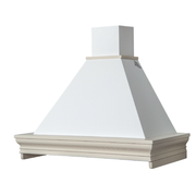 Campana de cocina rústica CLASSICA blanca con estructura de madera color cuerda 90 cm