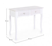 Consola shabby en MDF con dos cajones Blanco CHARELENE L 90x40x h78 cm