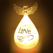 Ángel de cristal escrito blanco cm ø9h16