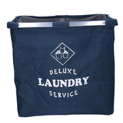 Cesta doble plegable de tela azul cm 54x34,5h50,5