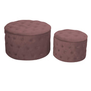 Puff de terciopelo 1-2 rosa antiguo cm ø70h42