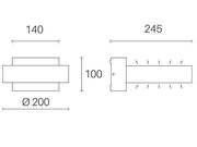 Aplique de pared 16W Led 3000K linea plaza blanco